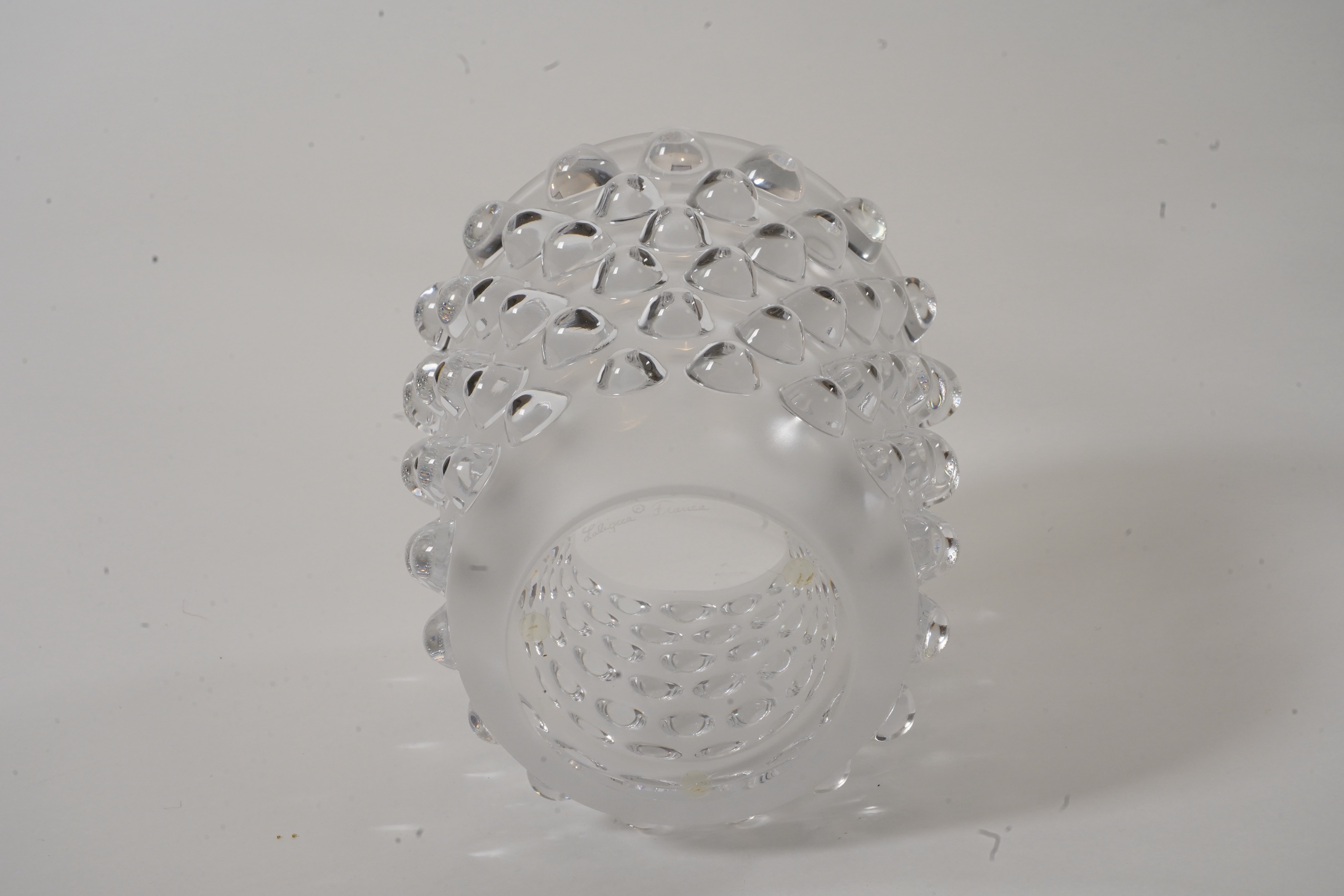 Lalique, France: A clear and frosted glass 'Mossi' vase